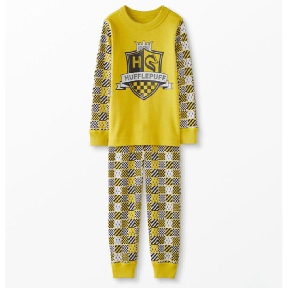 NEW Hanna Andersson Organic PJ Pajama Long John Set, Harry Potter Hufflepuff